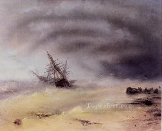 storm 1872IBI seascape boat Ivan Aivazovsky Oil Paintings